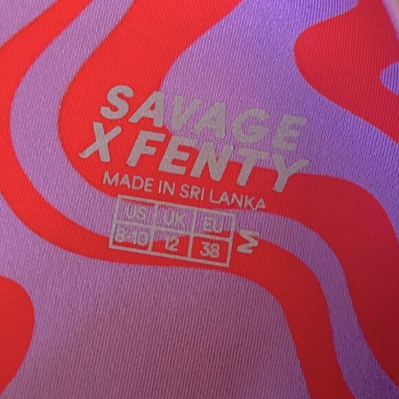 SAVAGE X FENTY Hotline High Waist Leggings M Heart Abstract Print Gym Dopamine - Picture 7 of 13